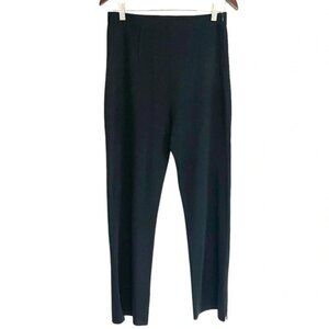 Thom Smith Atelier XXI Black Pant Stretch Wide Leg Side Zip Medium